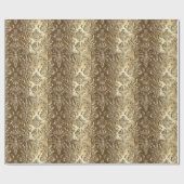 Holiday Christmas Gold Metallic Damask Elegant Geschenkpapier (Flach)