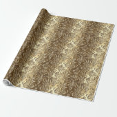 Holiday Christmas Gold Metallic Damask Elegant Geschenkpapier (Ungerollt)