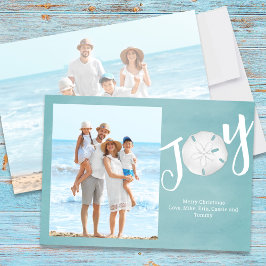 Holiday Christmas Photo Watercolor Blue Beach Feiertagskarte
