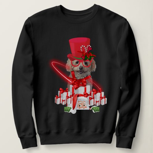 Holiday Christmas Poodle Sweatshirt (Design vorne)