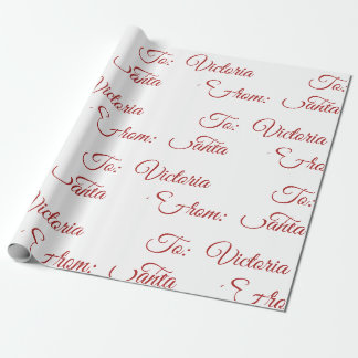 Holiday Christmas To And From Santa Personalized Geschenkpapier