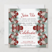 Holiday Circle Fraktal Party Einladung (Rückseite)