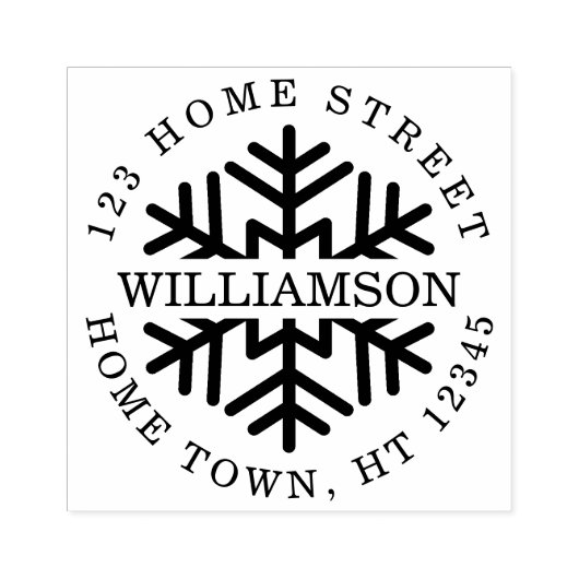 Holiday Circle Snowflake Rücksendeadresse Gummistempel (Prägung)