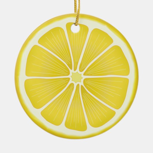 Holiday Citrus Sunshine Lemon Keramik Ornament (Vorne)