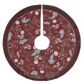 Holiday Classic Floral Winter Grün Weihnachten Polyester Weihnachtsbaumdecke (Vorderseite)