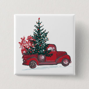 Holiday Classic Red Lieferwagen Truck Button