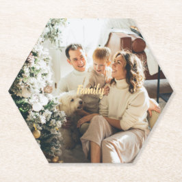 Holiday Coaster with Family Photo – Custom Décor Untersetzer