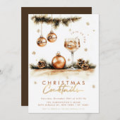 Holiday Cocktail Elegante Boho Weihnachten Party Einladung (Vorne/Hinten)