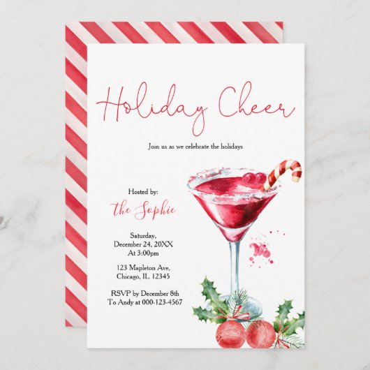 Holiday Cocktail Holiday Chefkoch Weihnachten Part Einladung (Vorne/Hinten)