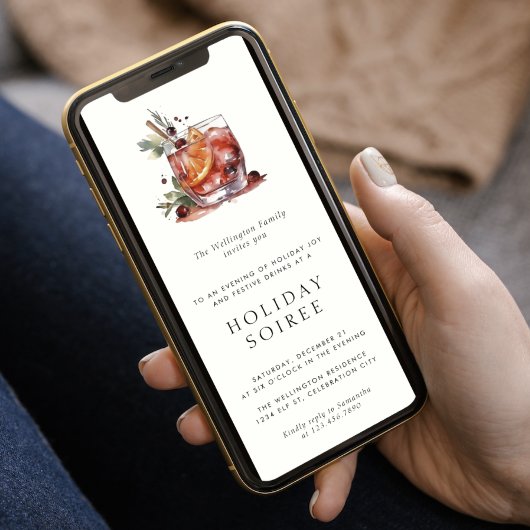 Holiday Cocktail Modernes festliches Weihnachtsfes Einladung