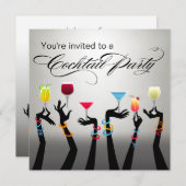 Holiday Cocktail Party Cheers! Einladung (Vorne/Hinten)