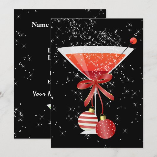 Holiday Cocktail Party Einladung (Vorne/Hinten)