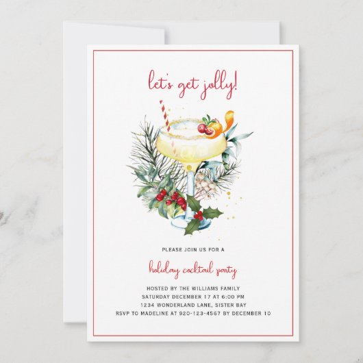 Holiday Cocktail Party Einladung (Vorderseite)