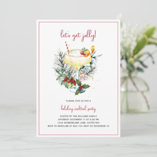 Holiday Cocktail Party Einladung (Stehend Vorderseite)