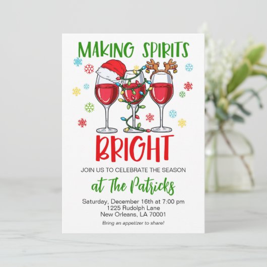 Holiday Cocktail Party Einladung (Stehend Vorderseite)
