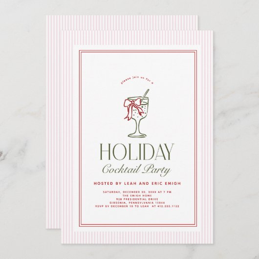 Holiday Cocktail Party Invite Einladung (Vorne/Hinten)