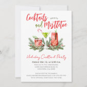 Holiday Cocktail Party Red Green Festive Drinks  Einladung (Vorderseite)