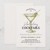 Holiday Cocktails Green Cream Drinks Christmas Einladung (Vorne/Hinten)