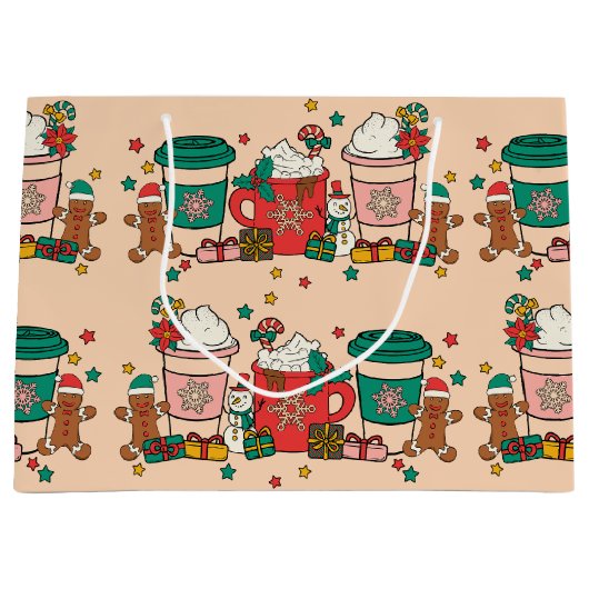 Holiday Coffee Apricot Große Geschenktüte (Vorderseite)