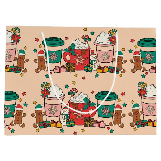 Holiday Coffee Apricot Große Geschenktüte (Rückseite)