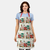 Holiday Coffee Küche Schürze mit rotem Band (Getragen)