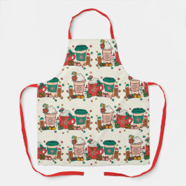 Holiday Coffee Küche Schürze mit rotem Band