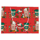 Holiday Coffee Red Große Geschenktasche Geschenktüte (Rückseite)