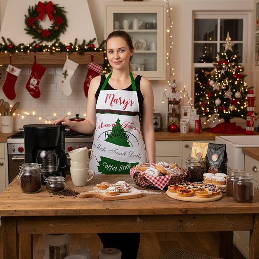 Holiday Coffee Shop personalisiertes Zeichen Schür Schürze