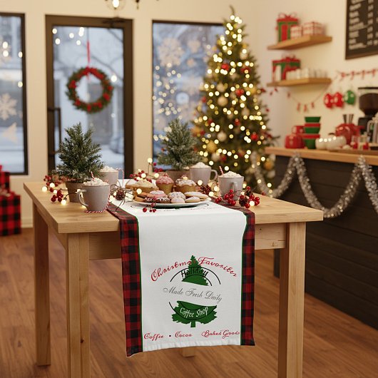 Holiday Coffee Shop signiert kurzer Tischläufer