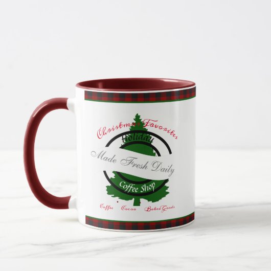Holiday Coffee Shop signiert Tasse (Links)