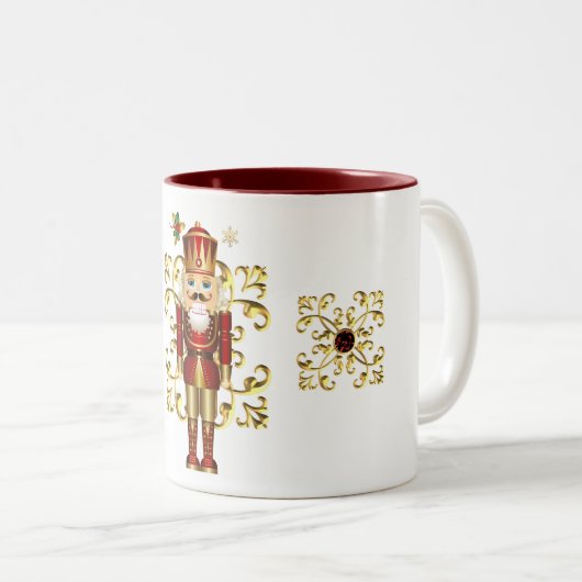Holiday Coffee Tasse-Christmas Nutcracker Zweifarbige Tasse (VorderseiteRechts)