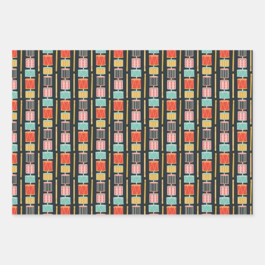 Holiday Colorful Nutcracker Geschenkpapier Set (Vorderseite 2)