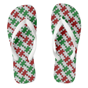 Holiday Colors Jigsaw Pieces Flip Flops Badesandalen