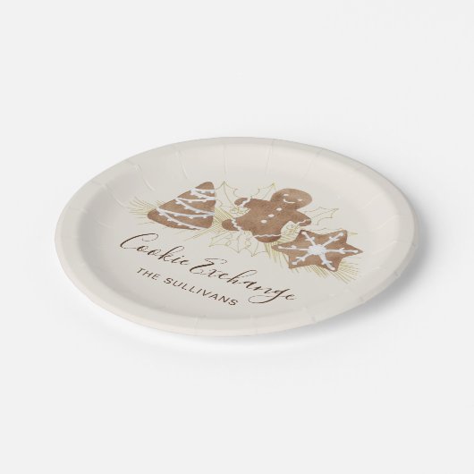 Holiday Cookie Exchange Party Pappteller (Schrägansicht)