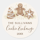 Holiday Cookie Exchange Party Runder Aufkleber (Vorderseite)
