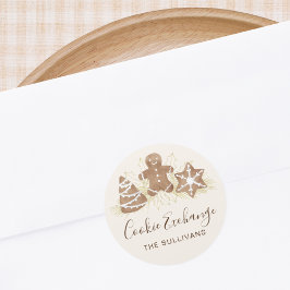 Holiday Cookie Exchange Party Runder Aufkleber