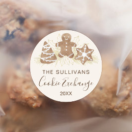 Holiday Cookie Exchange Party Runder Aufkleber