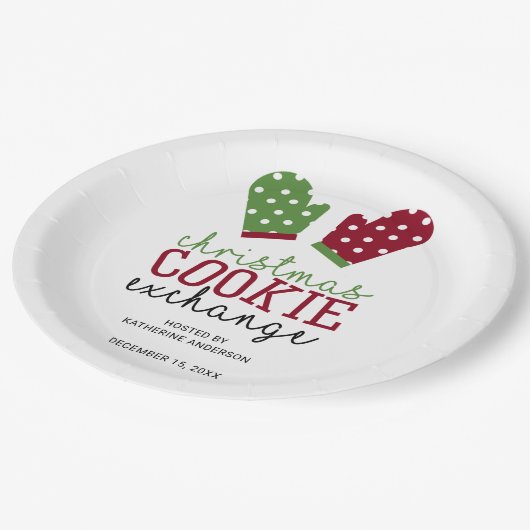Holiday Cookie Exchange Party Weihnachtsfeiertage Pappteller (Schrägansicht)