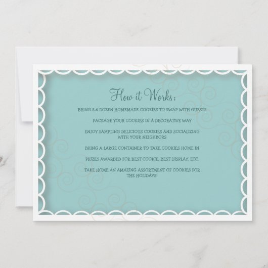 Holiday Cookie Exchange Sugar Cookie Invitation Einladung (Rückseite)