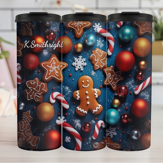 Holiday Cookie Gingerbread Men Thermosbecher