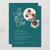 Holiday Cookies & coffee/tea Sip & See Babydusche Einladung (Vorne/Hinten)