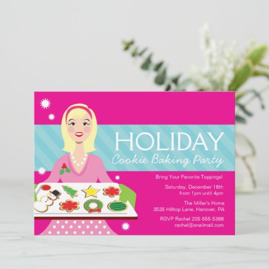 Holiday Cooking Backen Party laden Einladung (Stehend Vorderseite)