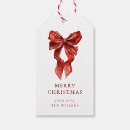 Holiday Coquette Red Bow Ribbon Weihnachtsgeschenk Geschenkanhänger