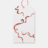 Holiday Coquette Red Bow Ribbon Weihnachtsgeschenk Geschenkanhänger (Rückseite)