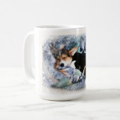 Holiday Corgi Welpe Kaffeetasse (Vorderseite Links)