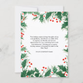 Holiday Corporate Business Logo Christmas Card (Rückseite)