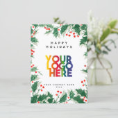 Holiday Corporate Business Logo Christmas Card (Stehend Vorderseite)