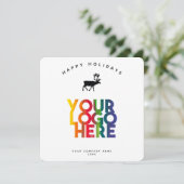 Holiday Corporate Business Logo Christmas Card (Stehend Vorderseite)