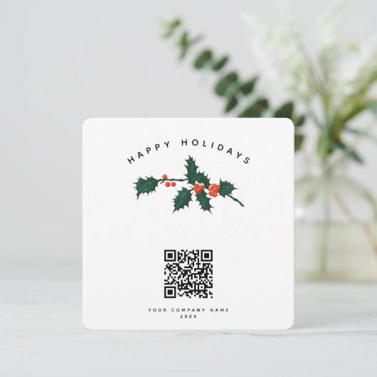 Holiday Corporate Business QR Code Weihnachtskarte (Stehend Vorderseite)