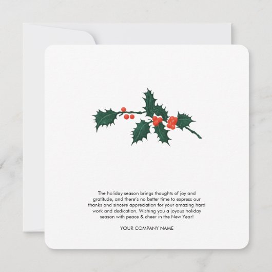 Holiday Corporate Business QR Code Weihnachtskarte (Rückseite)